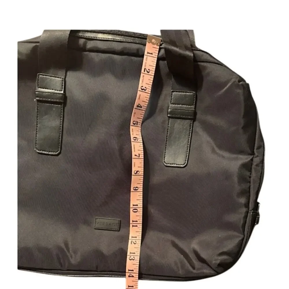 Versace Laptop Briefcase Black Computer Bag Zip Closure with Inner Pockets